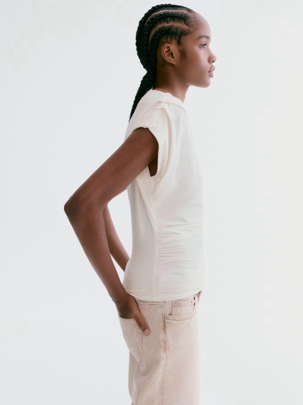 DRAPED BOAT-NECK TOP - Picture 2 of 6